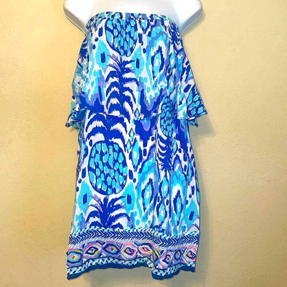 Lilly Pulitzer Quincy dress serene blue tropical call me engineered